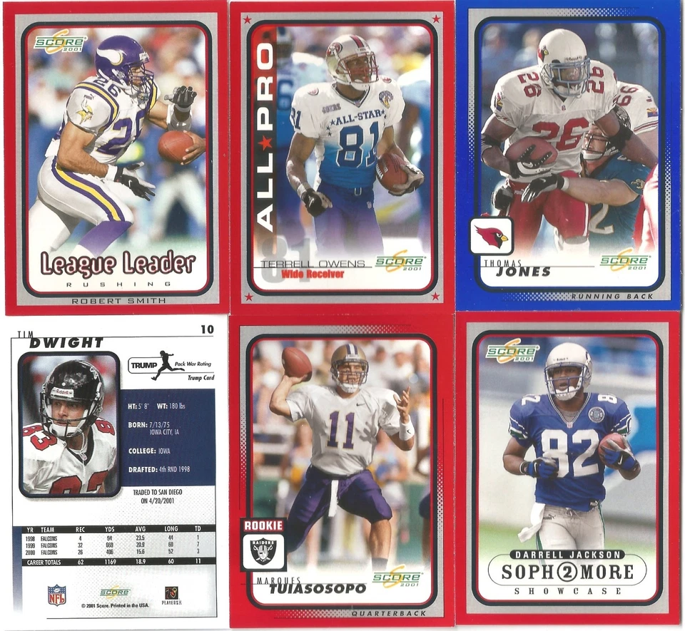 2001 Score Football Veteran, AP, LL, SS, Rookie, Trump Back Singles *You Pick* - Image 2 of 2
