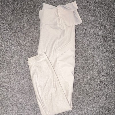 Old Navy Go-Dry Women s White Solid Ankle Leggings S/S Stretch Pockets