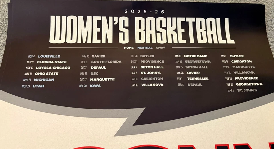 2025-26 UNIVERSITY OF CONNECTICUT UCONN HUSKIES WOMENS SCHEDULE TEAM POSTER - Image 2 of 3