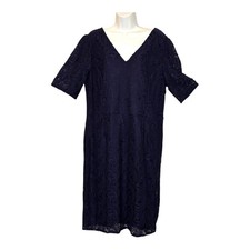 NWT Sophie Grey (BHS) Navy Lace Shift Dress. Short Sleeve. Size 18.