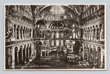 RPPC Postcard Interior St Sophie Constantinople Turkey