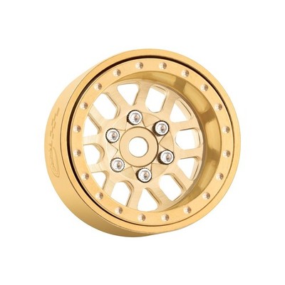 TCRC 4PCS Brass Deep Dish 1.0 Inch Beadlock Wheels Hubs for 1/24 