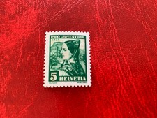 timbre suisse pro juventute 1935 helvetia 5 vert non oblitéré (1)