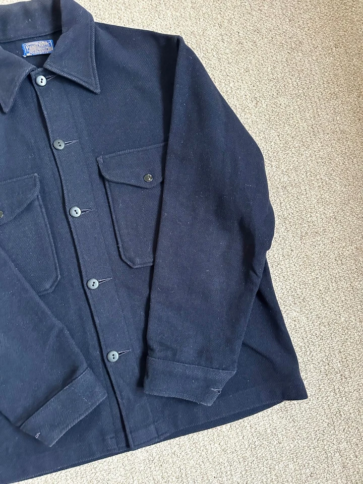 Pendleton Dark Navy Wool Vintage Jacket – Men’s – Boxy Fit – Size Large - Image 2 of 4