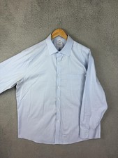 Brooks Brothers Shirt Mens 17-34 Light Blue Regular Non-Iron Stretch Long Sleeve