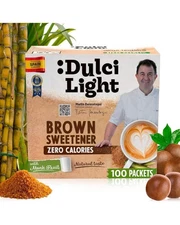 Dulci Light Zero Calories Brown Sweetener 100 Packets  Keto /Gluten Free