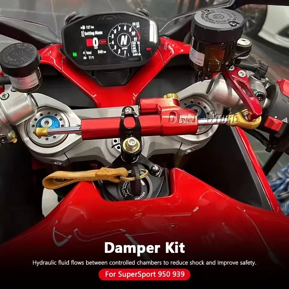 Kit de montaje de soporte amortiguador de dirección estabilizador para Ducati SuperSport 939 950 2018+ Foto 3 de 4