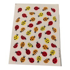 Vintage Hallmark Red Yellow Orange Ladybugs Stickers 1 Sheet
