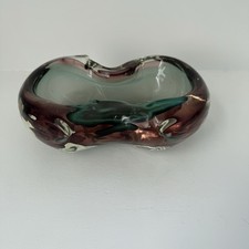Vintage Murano Glass Bowl Sommerso Multicolor...