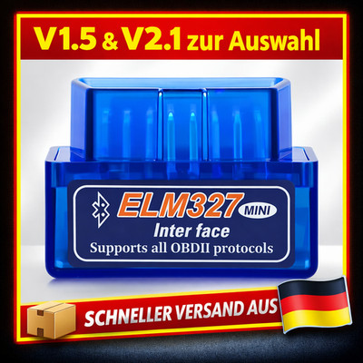 ELM327 OBD2 Bluetooth Diagnose Scanner V1.5 / V2.1 | Fehlercode Ausleser