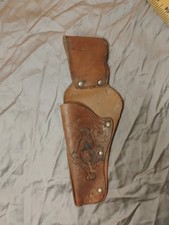Vintage Toy Cap Gun Leather Metal Holster Western Cowboy