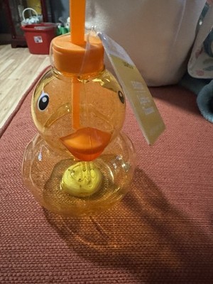 Celebrate! Easter Light-Up Duck Tumbler w/ Straw, Plastic Figural 14.9 fl oz