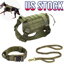 Tactical Dog Vest Working Large Dog Military Harness with Handle No-pull US