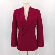 Talbots Vintage Wool-Blend Double-Breasted Blazer Power Red, Structured 4
