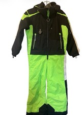 Obermeyer Kids Size 5 One Piece Ski Snow Suit HydroBlock I-Grow Neon Green