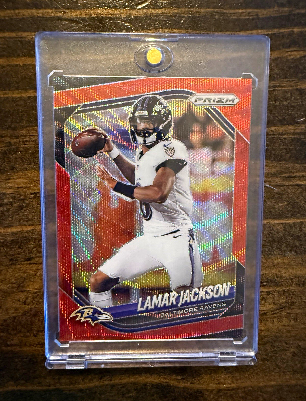 Panini 2025 Prizm Lamar Jackson Baltimore Ravens Red Wave Prizm #78 /149