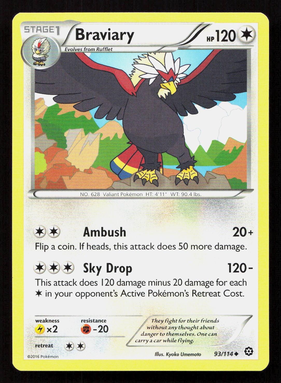BRAVIARY 93/114 Pokemon STEAM SIEGE