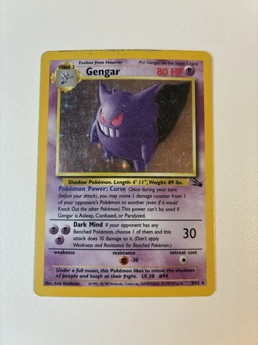 Gengar 5/62 Fossil Holo Pokemon TCG WOTC Card HP Vintage Holo