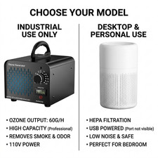 Industrial Ozone Machine 60g Ozone Generator Air Purifier Odor Remove Car Home