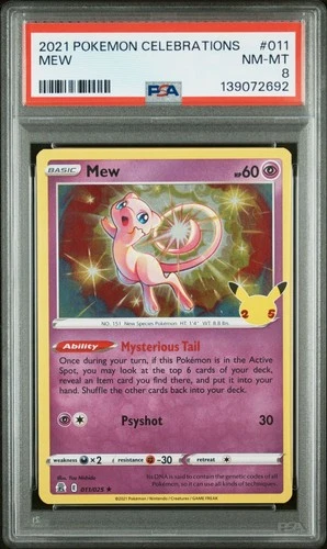 2021 POKEMON CELEBRATIONS #011 MEW PSA 8