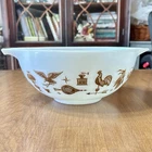 PYREX Early American Cinderella Mixing Bowl Brown On White 2.5 Qt 443 Vintage