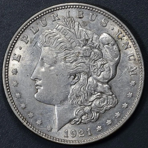 1921-D $1 MORGAN SILVER DOLLAR KM# 110 Grade:  AU++  A6907