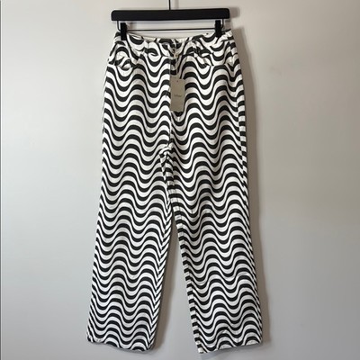 Bohme Papermoon Black and White Geometric Jeans Large NEW