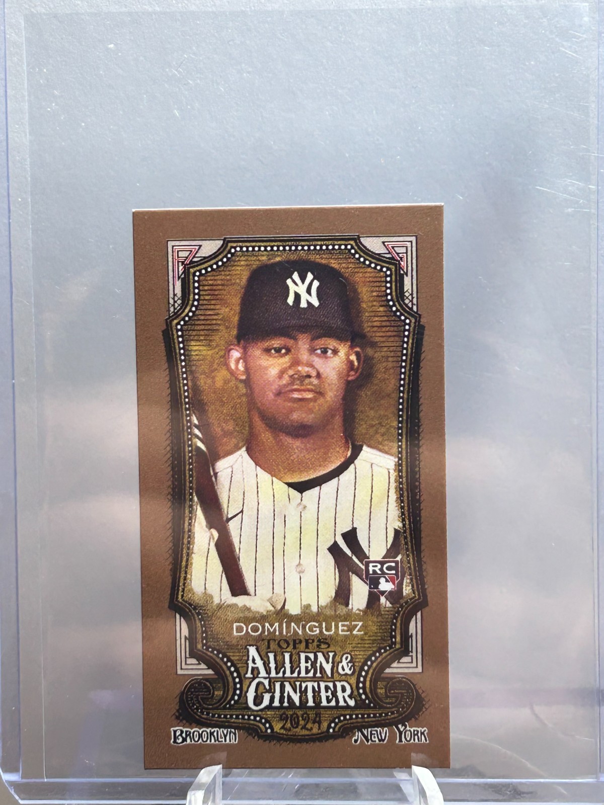 2024 Topps Allen & Ginter Jasson Dominguez #31 ROOKIE Gold Parallel Mini