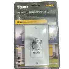 Tork In-Wall Springwound Interval Timer Switch RFF60M Indoor White Faceplate 7 