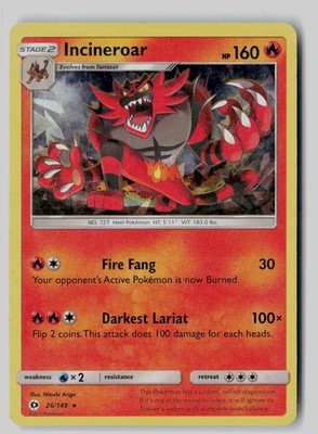 Incineroar (Cracked Ice Holo) 26/149 Holo Deck Exclusives Pokemon Holo MP