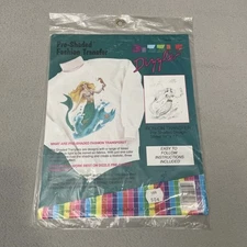 Dizzle Pre Shaded Fashion Transfer Mermaid Vintage Sealed 1991 Iron On 14”x17”