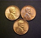 1956-57-58-P Set Choice BU Lincoln Wheat Cents-3 Great Collector Coins-c7030xux