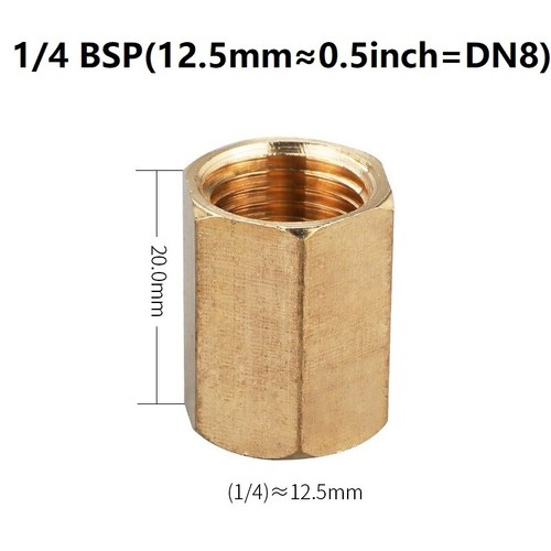 BSP Female Thread 1/8" 1/4" 3/8" 1/2" Brass Pipe Fitting Adapter DIY Coupler - Picture 5 of 7