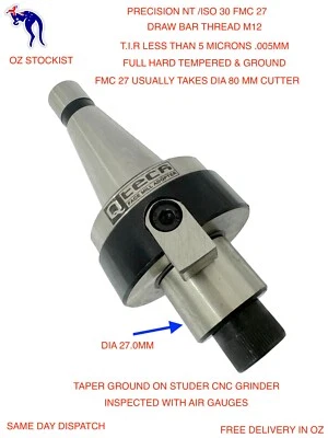 Q-TECH NT30 ISO30 FMB 27 Arbor Face Mill Holder Milling Shank Precision Grade