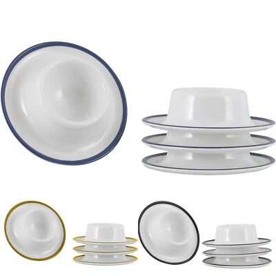 GIMEX Eierbecher Set Linea Line 4-tlg Camping Eierständer Halter Rund Melamin