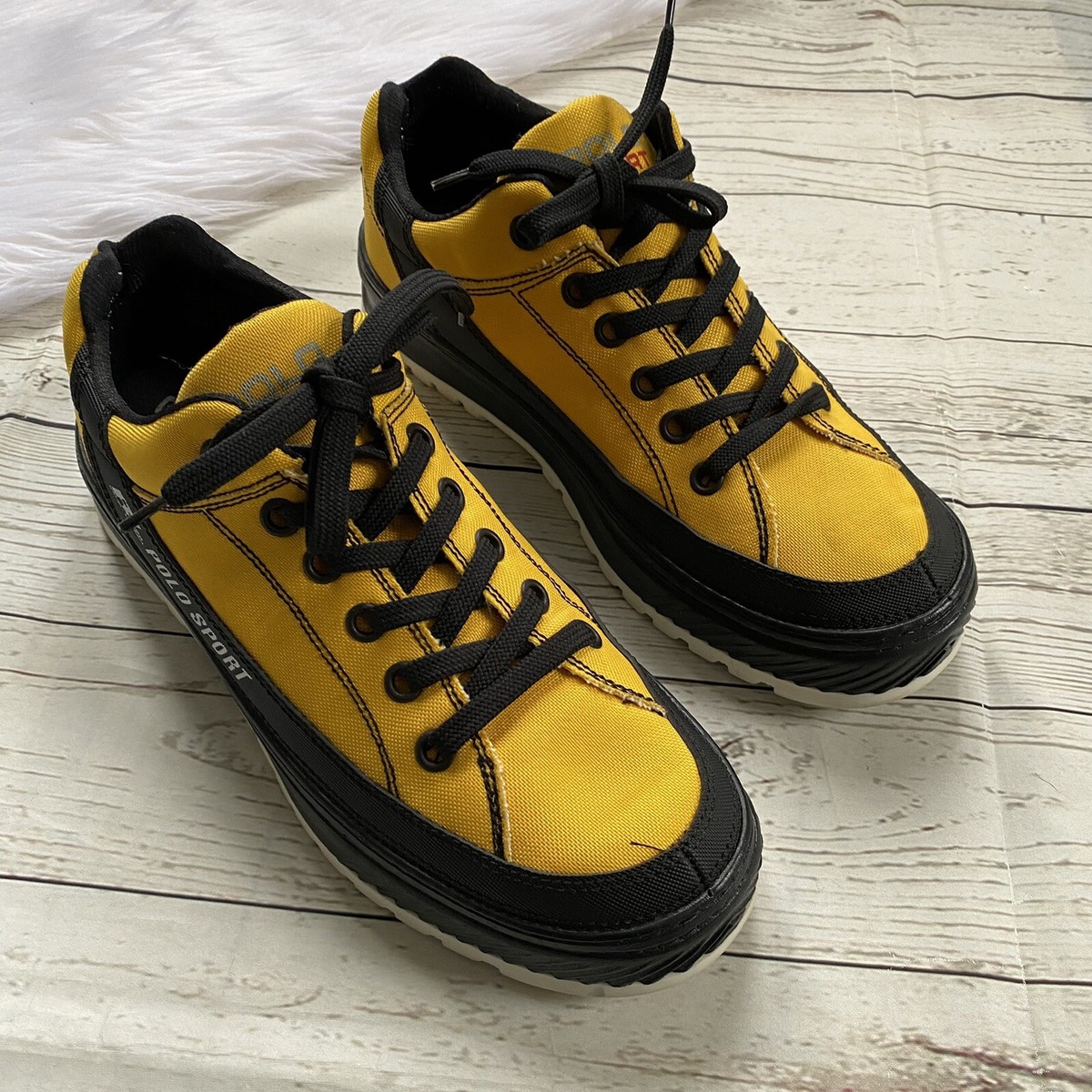 POLO スポーツシューズ ブラック/イエロー Vintage Ralph Lauren