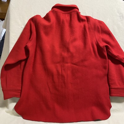 Vintage 1950s Woolrich Red Wool Shirt Jacket Men's Size