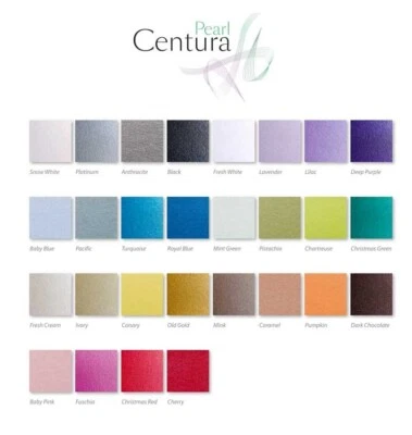A4 Centura Pearl Pearlescent Card, 310gsm, Single Sided. 28 Colours Choose Qty