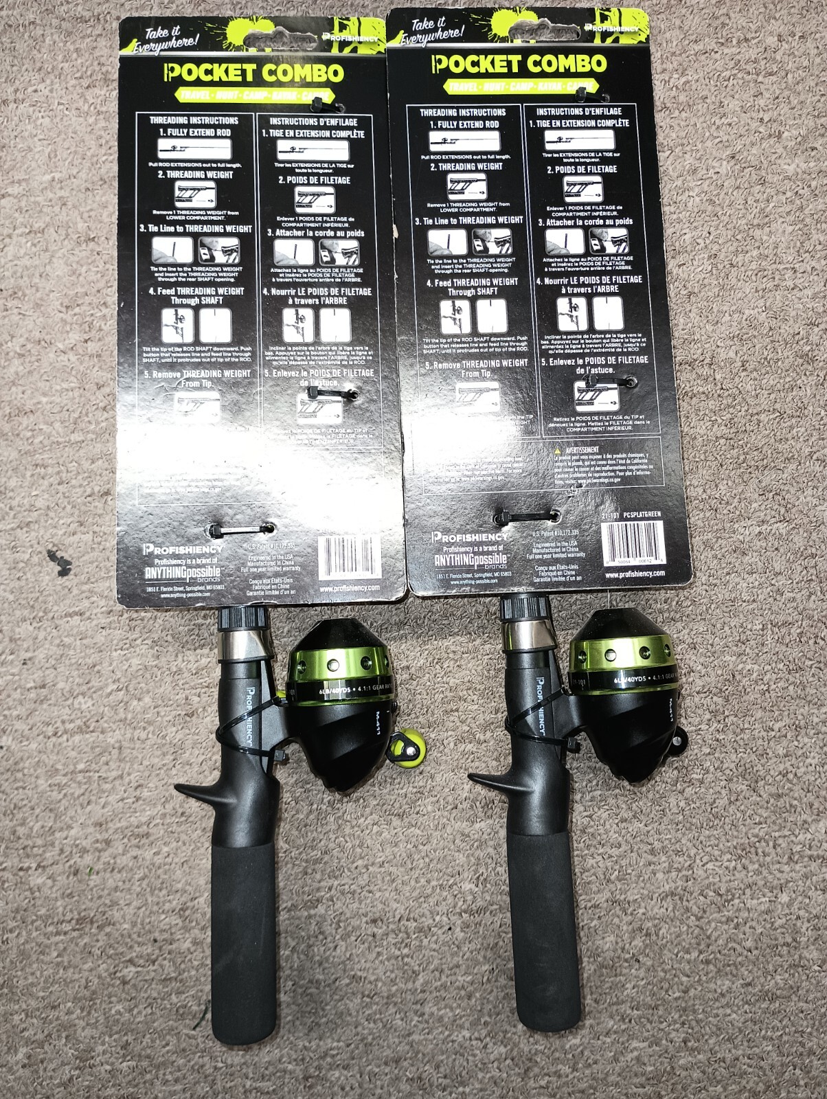 2 Profishiency MicroTelescopic Pocket Combo Travel Rods/Reels eBay