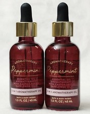 2 Bath Body Works Aromatherapy PEPPERMINT 3in1 Essential Oil Castor Seed