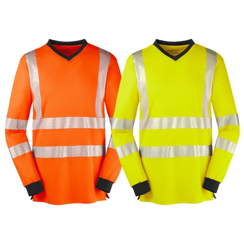 Eauptffy Herren Warnschutz T-Shirt - Reflektierendes Langarm Shirt Für Radsport & Arbeit