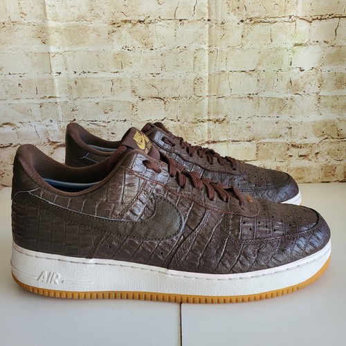 brown crocodile air force ones