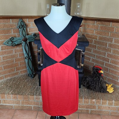 red and black color block dress CAROLINA HERRERA Size 10 Red Black Cotton Color Block Sheath Dress – Sui  Generis Designer Consignment