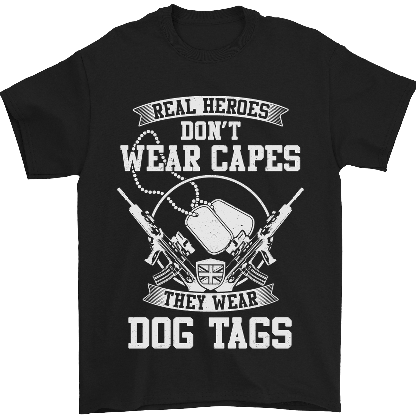 Veteran Army Dog Tag Hero Mens T-Shirt 100% Cotton Comfort Fit