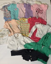 18 Pc Variety Lot Of NB Baby Girls Clothes Preowned Well Cared For