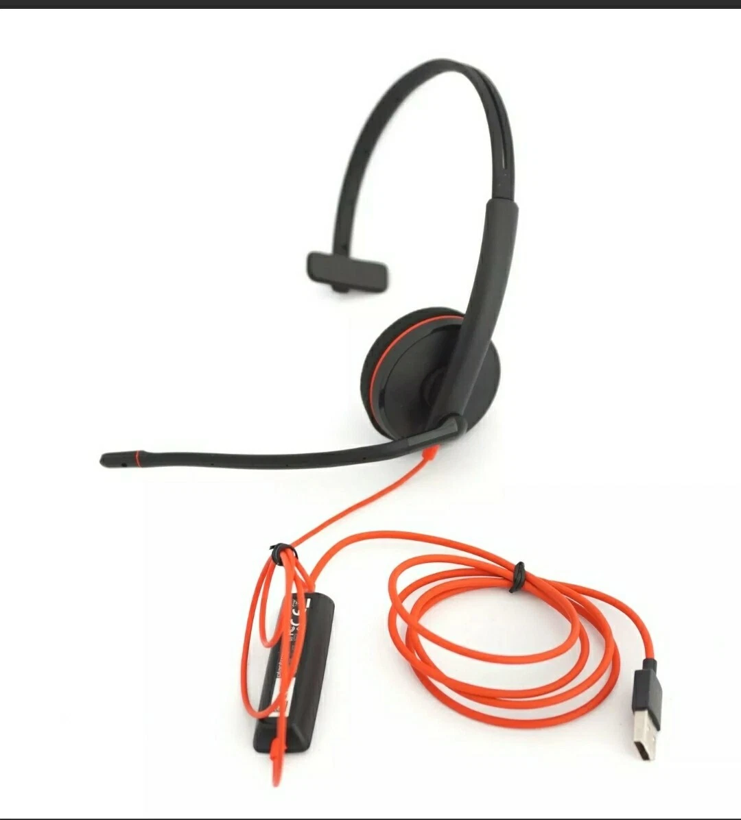 Original Plantronics Redwire C3200 Over the Head USB Monaural Headset Black Re
