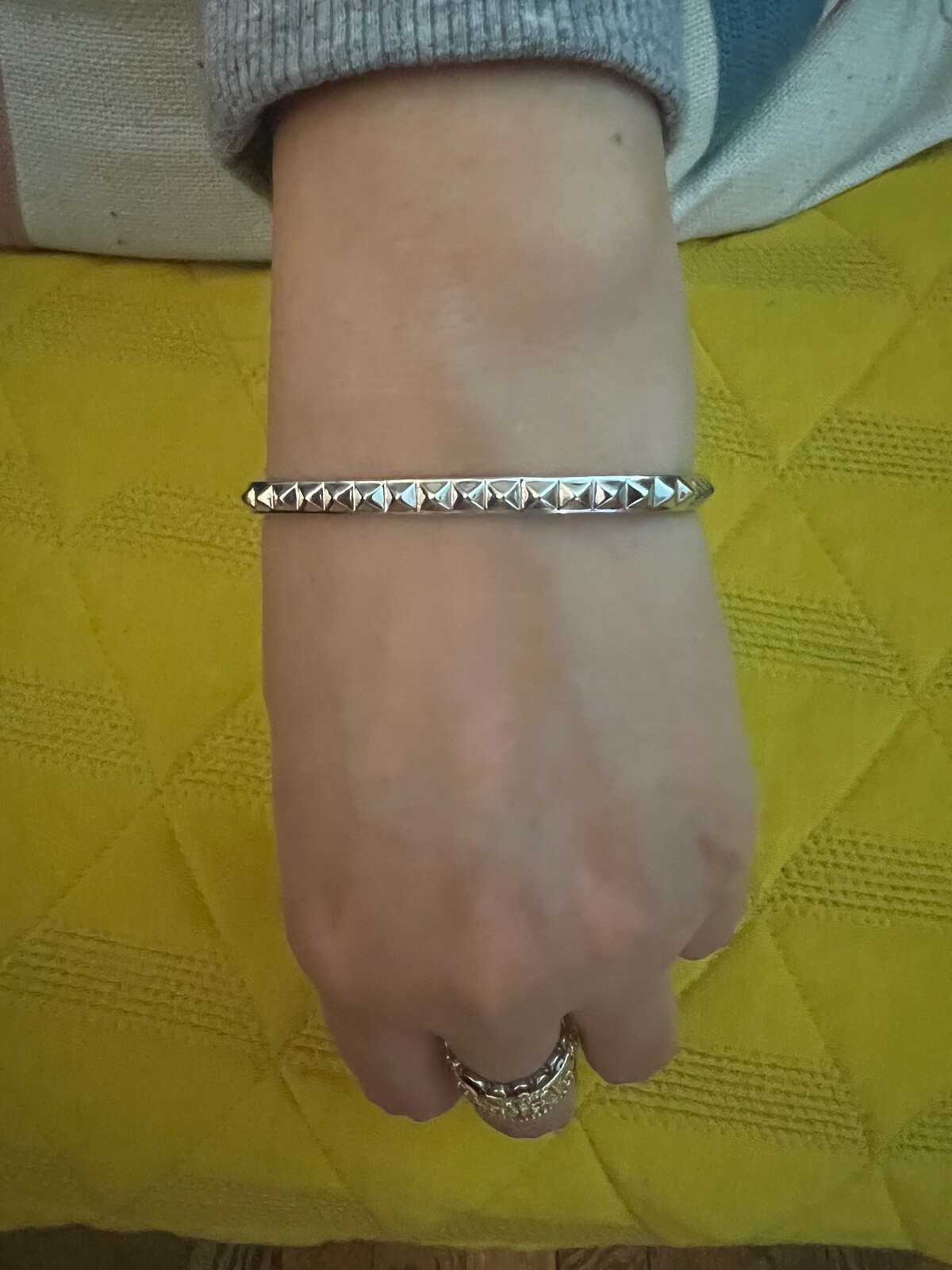 Christine Carson Square Stackable Bangle Sterling… - image 1