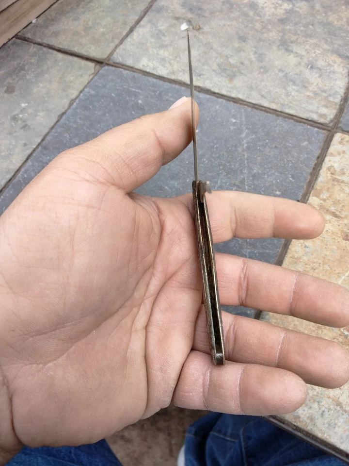 Cuchillo de fruta de plata esterlina vintage hoja y selección con monograma Foto 4 de 4