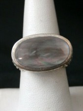 Vintage Sterling Silver Southwestern Abalone Large Ring. Make Offer 1862
