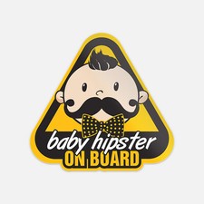 Baby On Board Hipster Vinyl Sticker Decal